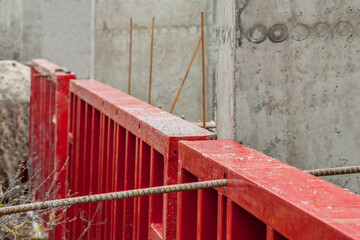 Wall formwork in housing construction.
