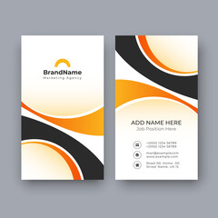 Creative business card with oragne color, calling card, corporate visiting card