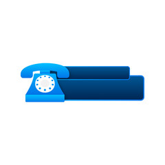 Red old phone in classic style on white background. Cartoon vector illustration
