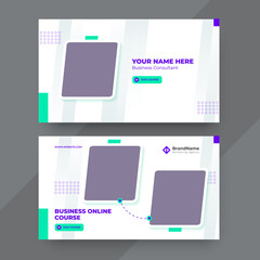 Business card for online course, calling card, visiting card