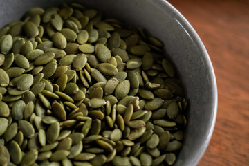 pumpkin seeds in a bowl
