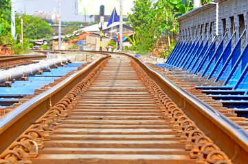 cross jakarta railway track bridge