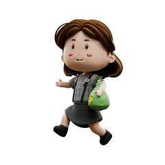 3d cartoon character businesswoman