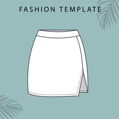 skirt  fashion flat sketch template