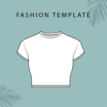 CROP T-SHIRT FASHION FLATS TEMPLATE