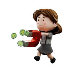 3d cartoon character businesswoman