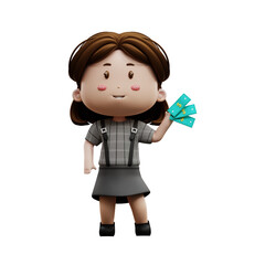 3d cartoon character businesswoman