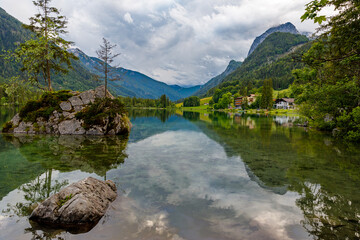 Naklejka na ściany i meble The lake Hintersee in the Bavarian Alps
