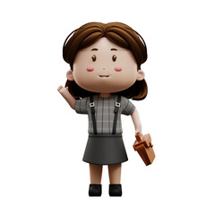 3d cartoon character businesswoman
