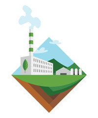 Generation energy type icon. Power station sign. Modern technology, ecological emissions industry, sustainability concept. Nonrenewable fuel generation