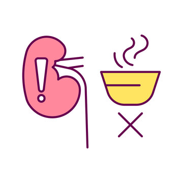 kidney problem, Symptoms, refusal to eat, loss of appetite, color editable icons for web design
