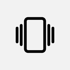 Vibration icon in line style about user interface, use for website mobile app presentation