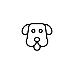 Dog line icon isolated on white background