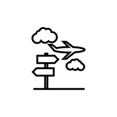 Travel line icon isolated on white background 