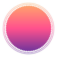 gradient round frame with dotted outline
