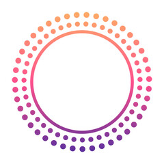 gradient round frame with dotted outline
