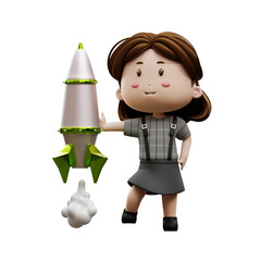 3d cartoon character businesswoman