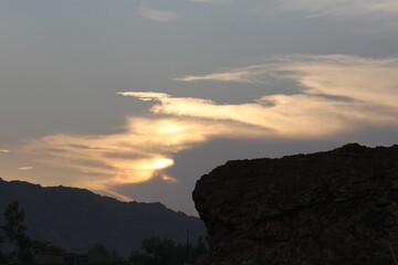 sunset over the mountains
