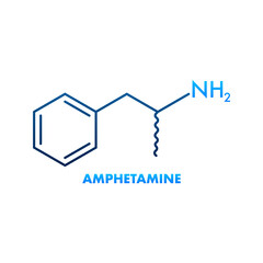 Amphetamine formula. Icon with amphetamine formula. Vector illustration