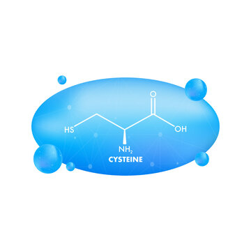 Cysteine molecular skeletal chemical formula. 3d icon with cysteine