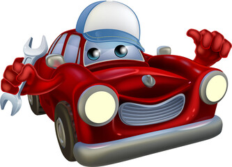 Cartoon car mechanic character