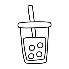 Milk bubble tea drink tapioca cup boba