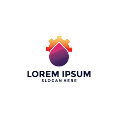 Gear water logo colorful