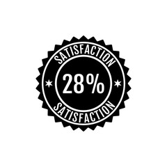 28% Satisfaction Sign Vector transparent background