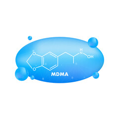 Probiotics bacteria vector design. Icon with lactic acid formula.