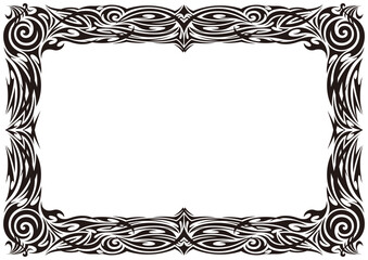 タトゥーのようなトライバルデザインのフレーム