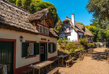Beautiful houses at the beginning of Levada do Caldeirao Verde, Queimadas, Madeira. Portugal