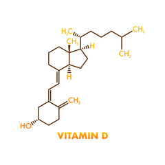 Green vitamin d formula on golden background. Vector 3d illustration - obrazy, fototapety, plakaty