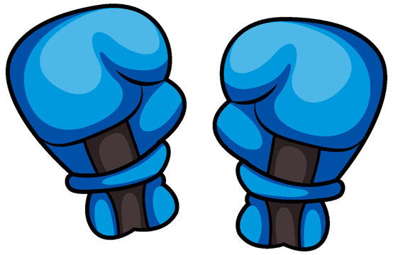 Blue boxing gloves cartoon object