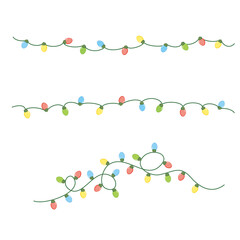 Christmas decoration light illustration set