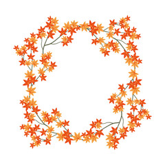 Autumn leaves frame illustration