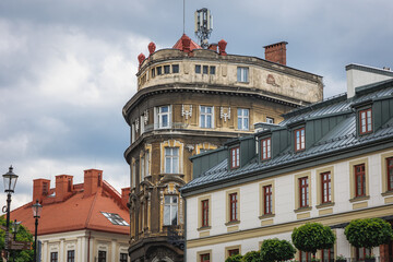 Obraz premium Apartment buildings in Bielsko-Biala city, Silesia region of Poland