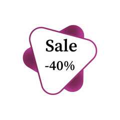 Vector illustration. Sale discount -40%, Promotion, Black Friday. Illustration for shop, supermarket, business