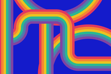 rainbow pattern tube curve pride theme tropical symbolism background can be use for advertisement poster banner product presentation package label design vector eps.