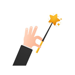 Flat golden illustration on transparent background. Realistic light effect. Stars vector Wind spell