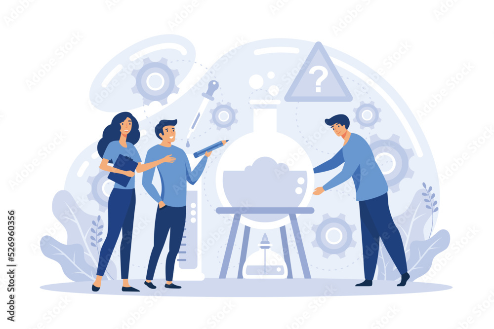 Poster Teamwork solving complex problems, combining different talents to achieve common goal. Effective business solution strategy and complex task cooperation as successful performance process flat vector i