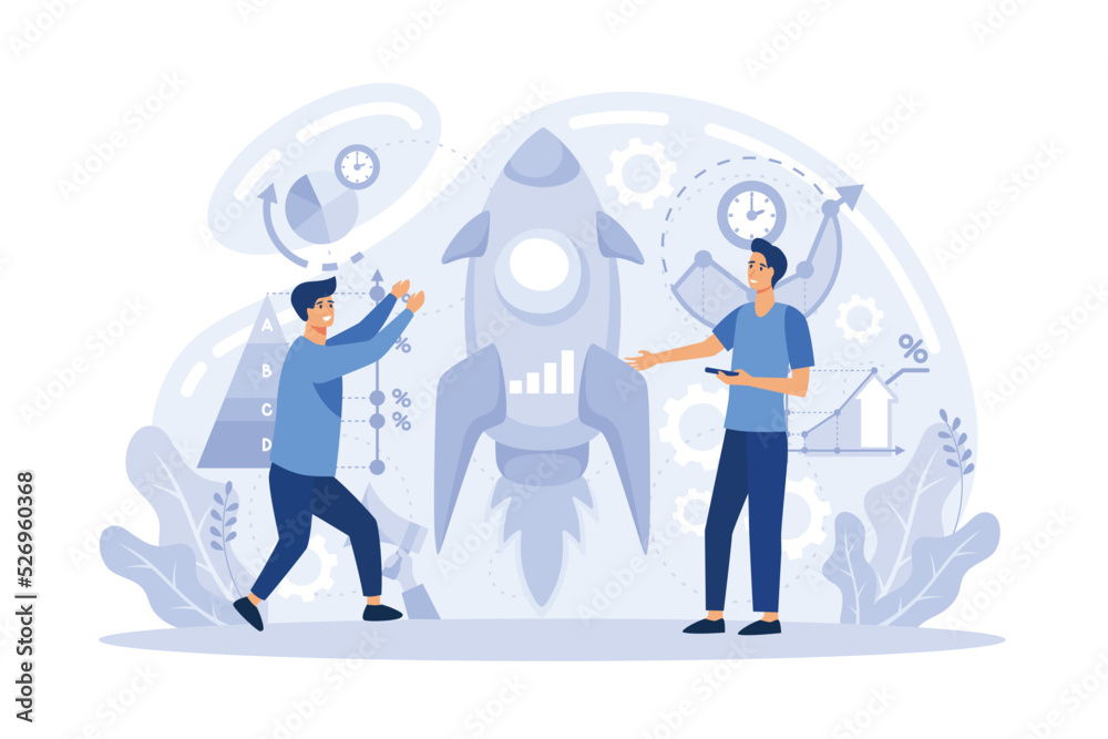 Poster Teamwork solving complex problems, combining different talents to achieve common goal. Effective business solution strategy and complex task cooperation as successful performance process flat vector i