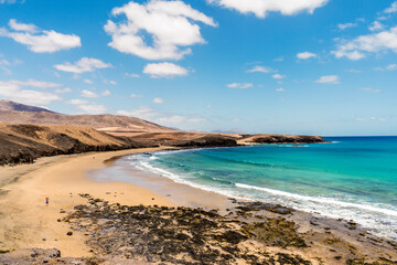 Fototapeta na wymiar Beach called Caleta del Congrio in Los Ajaches National Park at Lanzarote, Canary Islands, Spain