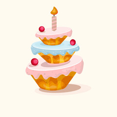 birthday cake with candles