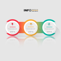 Obraz premium vector infographic circles design template with 3 options or steps.