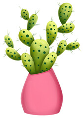 Cactus cartoon illustration.