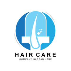 Hair Care Logo, Scalp Layer Design, Health Salon Brand Illustration
