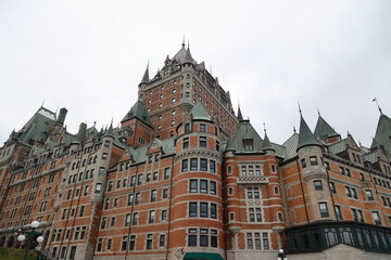 Fototapeta na wymiar The stunning architecture of the Chateau Frontenac Castle, Quebec