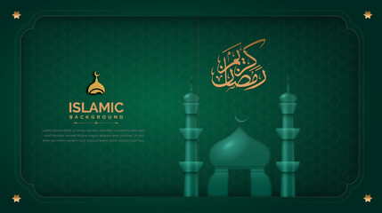 Islamic background design with green color