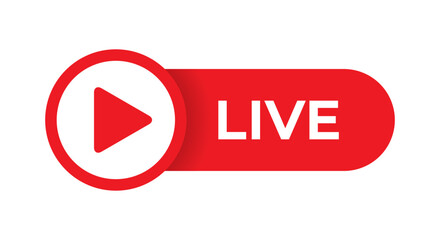 Live streaming video or channel icon vector in flat style