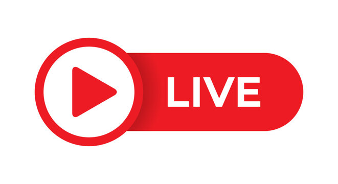 Live streaming video or channel icon vector in flat style